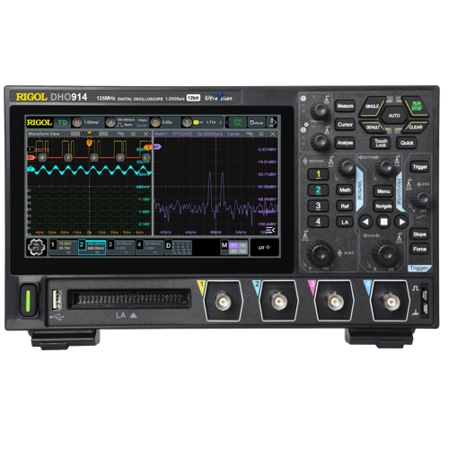 Oscilloscopio Rigol  DHO914  125 MHz, 1,25 GSa/s, 50 Mpts, 4CH+16CH