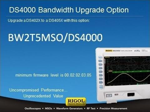 BW2T5-MSO/DS4000 estensione banda a 500MHz  Upgrade Option