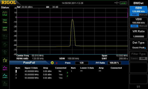 DSA800-EMI Kit EMI-Filter & Quasi-Peak Detector (codice attivazione) - Rigol Italia