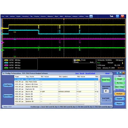 Prodigy PGY-JTAG-NL software decodificatore di protocollo Node Locked ( per Tektronix Windows Oscilloscope )