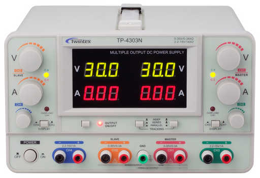 Alimentatore Lineare DC Twintex  TP-4503N  315VA  4 uscite (0-50V/0-3A x2, 2.2-15V/1A x2)
