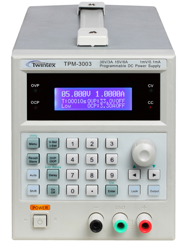 Alimentatore Programmabile Lineare DC Twintex  TPM-3003  108/90VA  single ouput (0-36V/0-3A, 0-15V/0-6A)